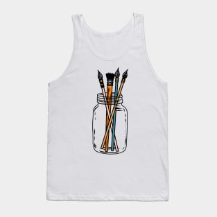 Art Teacher/Student Paint Brushes In A Clear Mason Jar Tank Top